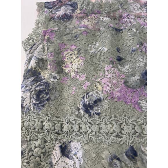 Knit Works Girls Green Floral Lace Dress Size 10 Elegant Party - Picture 6 of 7